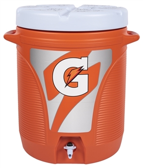 1986 & 1990 New York Giants Super Bowl Winning Teams Signed Gatorade Cooler With 28 Signatures Featuring Lawrence Taylor (Schwartz COA)